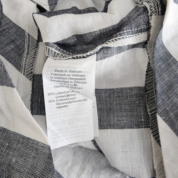 J.Crew Striped Linen Blend Tie-Hem Sleeveless Top – Size 00 - Picture 7 of 8